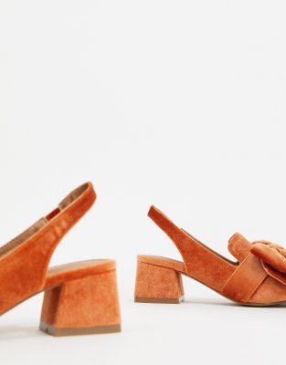 orange slingbacks