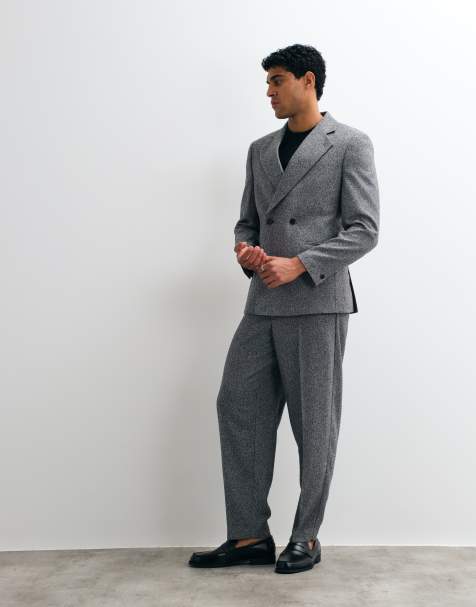 ASOS DESIGN - Salt-og-peber-gråt oversized tapered jakkesæt - view 1