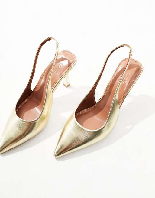 Scarpe con tacco color oro outlet