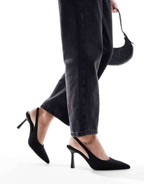 Black Slingback Heels for Women