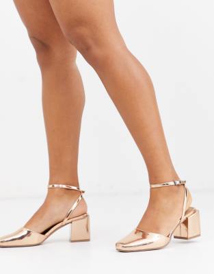 asos rose gold wedges