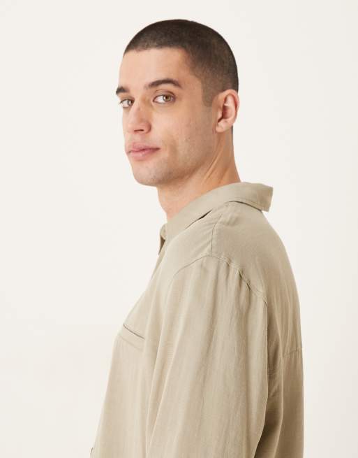 ASOS DESIGN – Salviagrön, avslappnad skjorta, 4 av 5