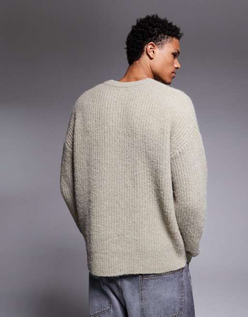 ASOS DESIGN – Salviagrön, avslappnad stickad tröja med rund halsringning, 3 av 5