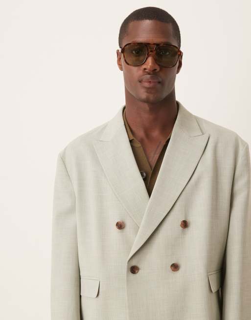 ASOS DESIGN – Salviagrön kavaj i linnestil med boxig passform, del av kostym