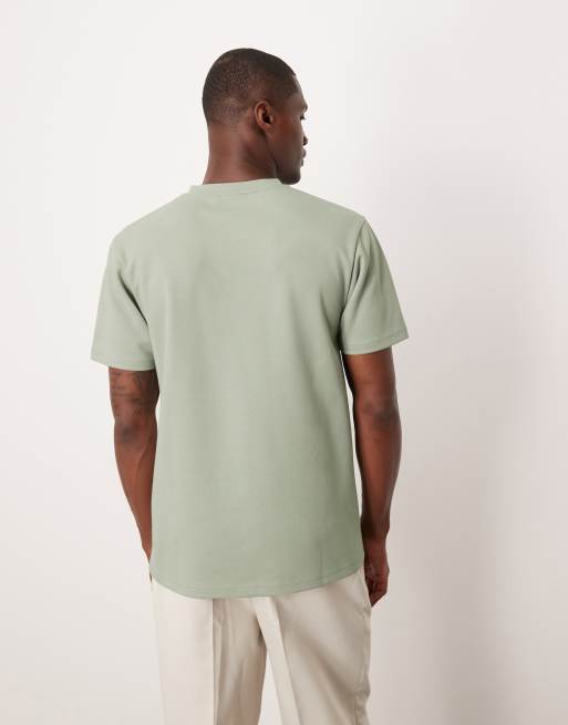 ASOS DESIGN – Salviagrön, mjuk och kraftig t-shirt , 3 av 5