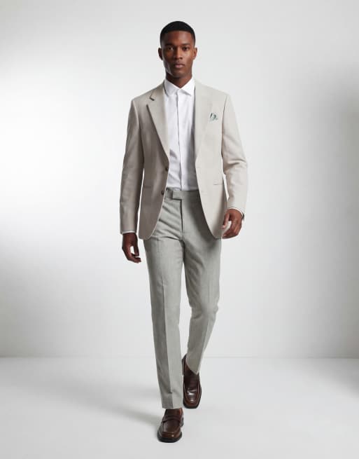 ASOS DESIGN – Salviagrön, smal kavaj i linnerik twill, del av kostym, 9 av 12