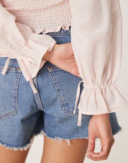 ASOS DESIGN – Salviagrön topp i bomull med babydoll-design och spetskant, 2 av 4