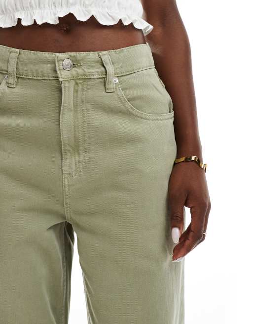 ASOS DESIGN – Salviagröna jeans med lös passform och bred, uppvikt nederkant, 5 av 5