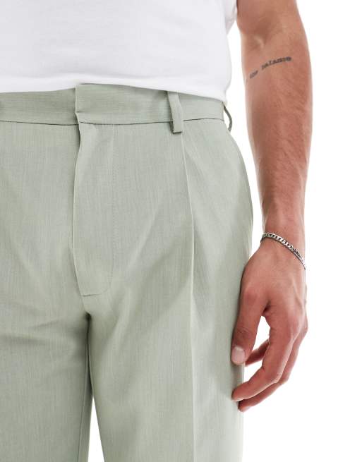 ASOS DESIGN – Salviagröna kostymbyxor med raka ben och textur, del av kostym, 3 av 5