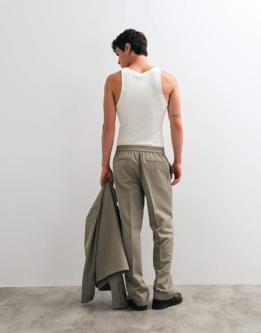 ASOS DESIGN – Salviagröna, raka finbyxor, del av set, 3 av 5