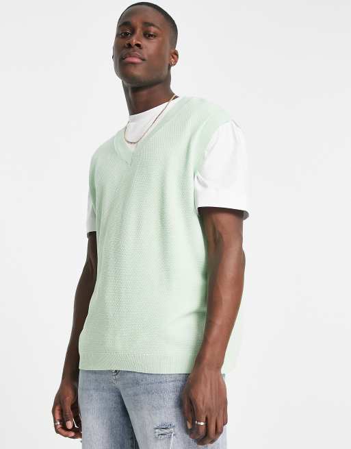 ASOS DESIGN – Salviagrönt stickat linne i lätt material
