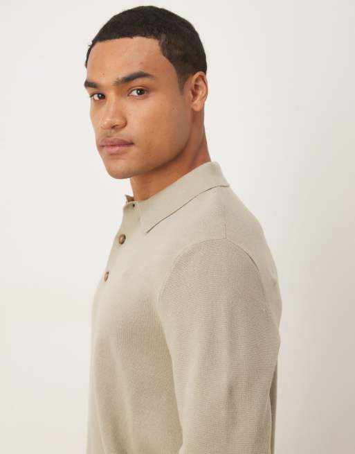 ASOS DESIGN - Salviegrøn afslappet polotrøje i strik, 4 af 5