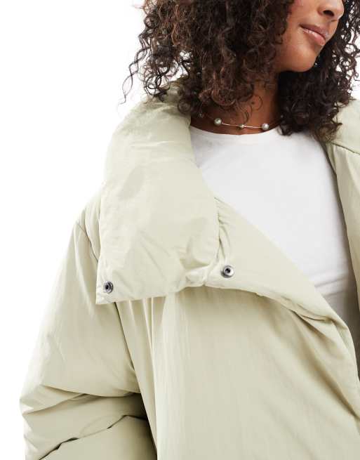 ASOS DESIGN - Salviegrøn dynejakke med ståkrave og enkelt snit, 3 af 4