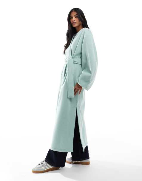 ASOS DESIGN - Salviegrøn longline formel frakke i let stof - view 1