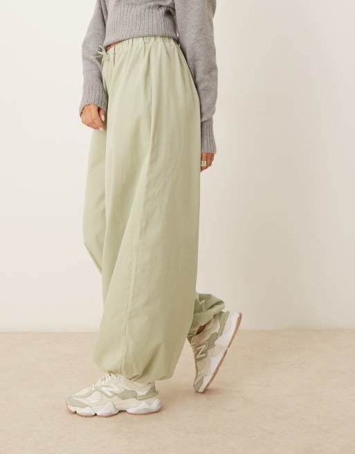 ASOS DESIGN - Salviegrønne bukser med ballonkanter i bomuld, 2 af 5