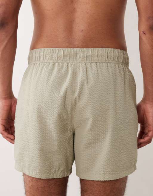 ASOS DESIGN - Salviegrønne korte badeshorts i seersucker, 5 af 5