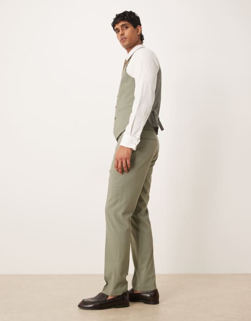 ASOS DESIGN - Salviegrønne slim-habitbukser, 3 af 5