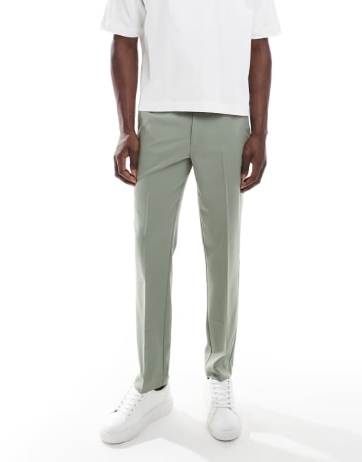 ASOS DESIGN - Salviegrønne smalle habitbukser, 4 af 5