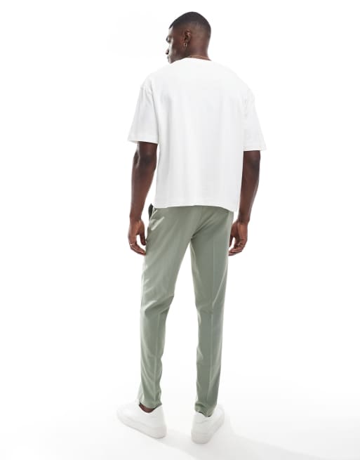 ASOS DESIGN - Salviegrønne smalle habitbukser, 5 af 5