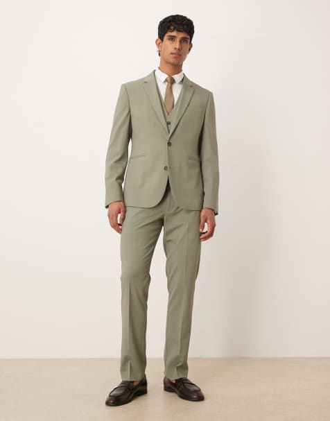 ASOS DESIGN - Salviegrønt slim-jakkesæt - view 1