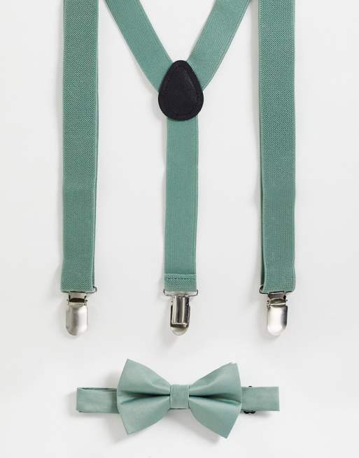 ASOS DESIGN - Salviegrønt sæt med seler og butterfly
