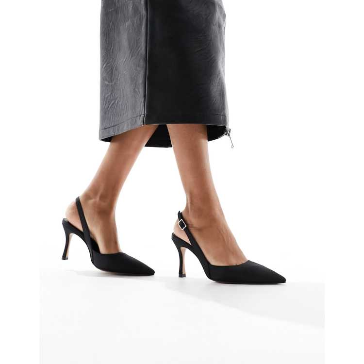 ASOS DESIGN Samber 2 slingback stiletto heels in black