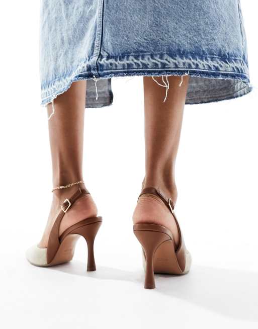 ASOS DESIGN - Samber 2 - Stiletto's met hielbandje in naturel, 3 van 4