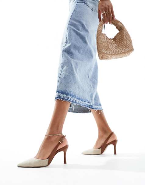 ASOS DESIGN – Samber 2 – Szpilki w naturalnym kolorze z paskiem za piętą - view 1