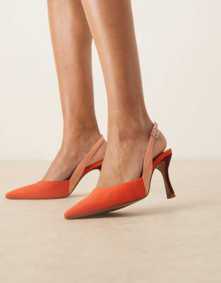 ASOS DESIGN - Samber - Escarpins à talon aiguille et bride arrière en suédine - Multicolore