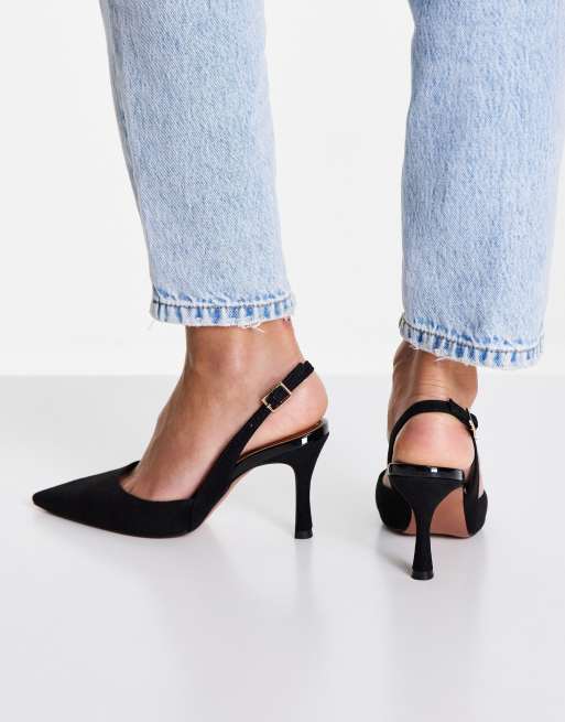 ASOS DESIGN Samber Escarpins talons aiguille et bride arri re Noir