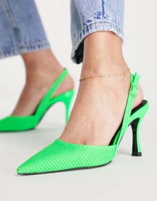 Chaussures Samber - Escarpins à talons aiguille et bride talon - Vert