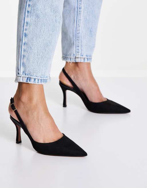 Womens black store slingback pumps