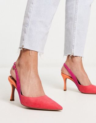 Asos Design Samber Slingback Stiletto Heels In Multi | ModeSens