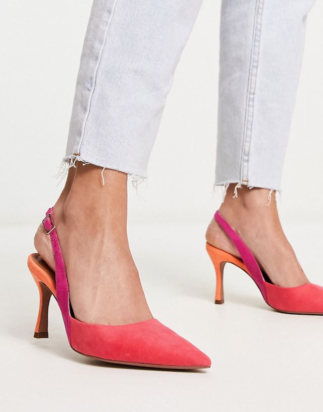 ASOS DESIGN Samber slingback stiletto heels in multi