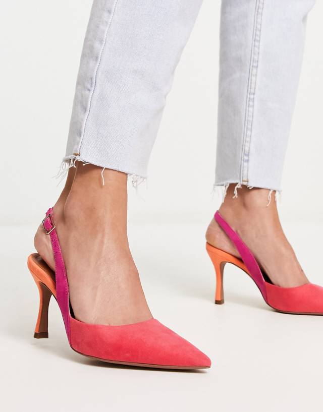 ASOS DESIGN Samber slingback stiletto heels in multi