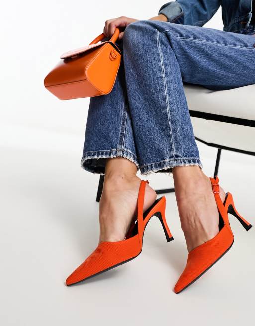 Orange pointy shoes hotsell