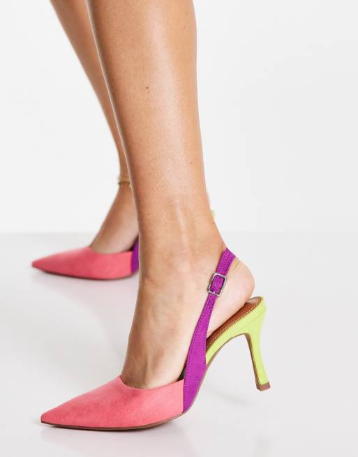 ASOS DESIGN - Samber - Stiletto-hakken met hielbandje in multi, 3 van 4