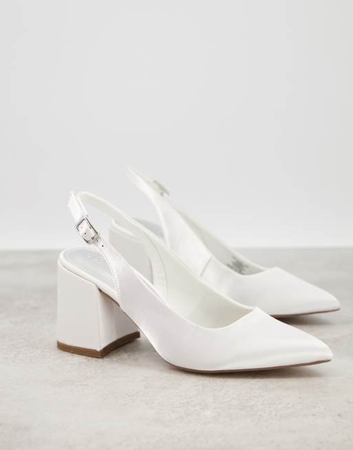 ASOS DESIGN - Sammy - Scarpe con tacco medio e cinturino posteriore, color avorio