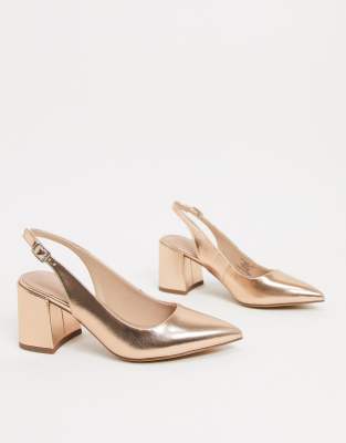rose gold mid heels