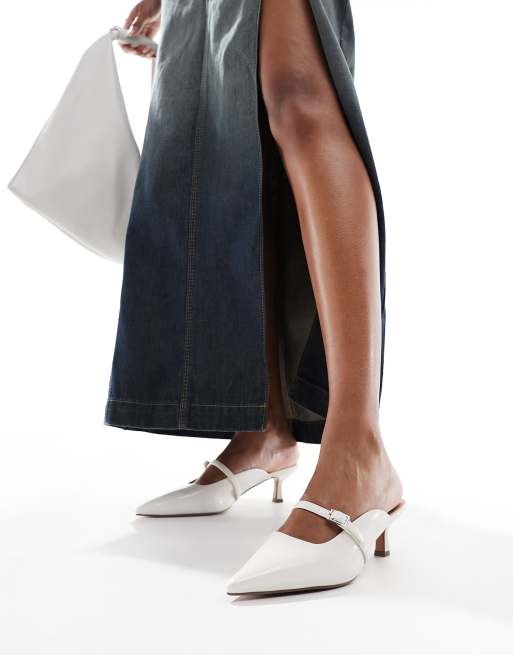 ASOS DESIGN – Samson – Naturvita Mary Jane-skor med taxklackar och öppen häl