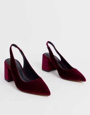 burgundy slingback heels