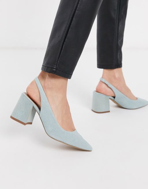 Denim cheap slingback shoes