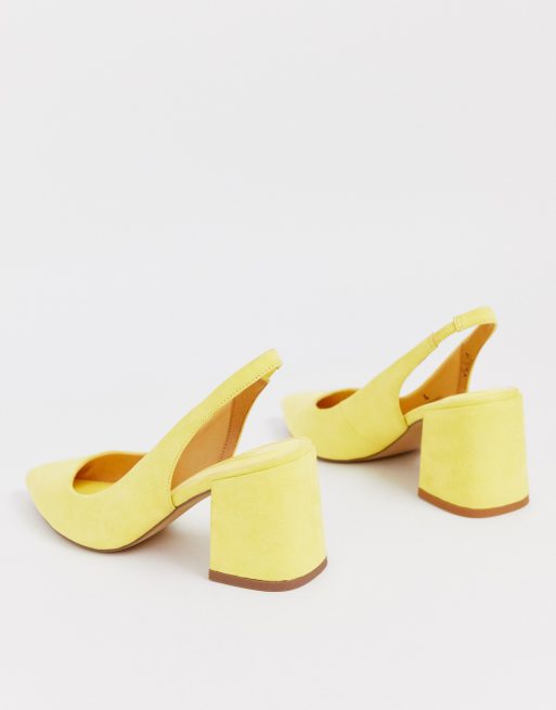 Yellow store slingback shoes