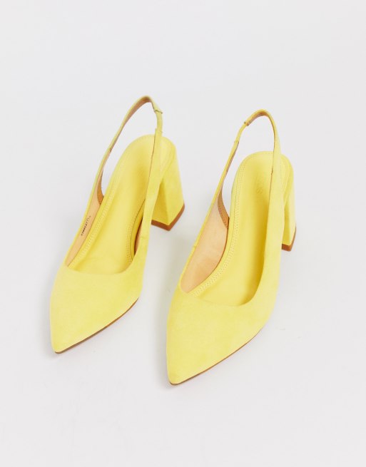 Yellow slingback pumps sale