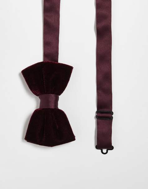 ASOS DESIGN – Samtfliege in Burgunderrot - view 1