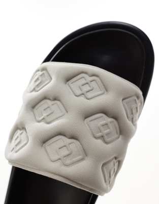 Asos Design Sandal Slides In Gray