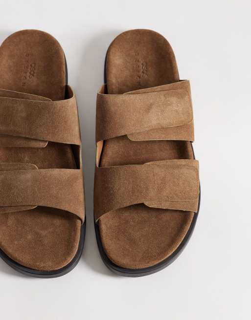ASOS DESIGN – Sandalen aus Wildleder in Stone mit zwei Riemen, 3 von 4