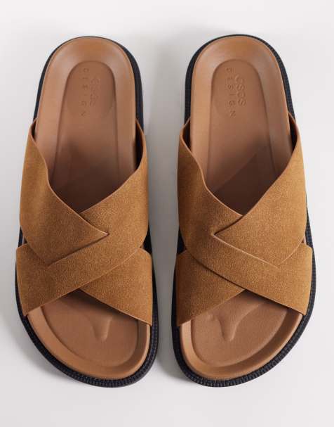 ASOS DESIGN – Sandalen in Hellbraun mit überkreuzten Riemen - view 1