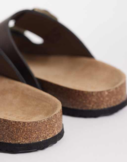ASOS DESIGN – Sandalen in Ölbraun mit zwei Riemen und Korksohle, 4 von 4
