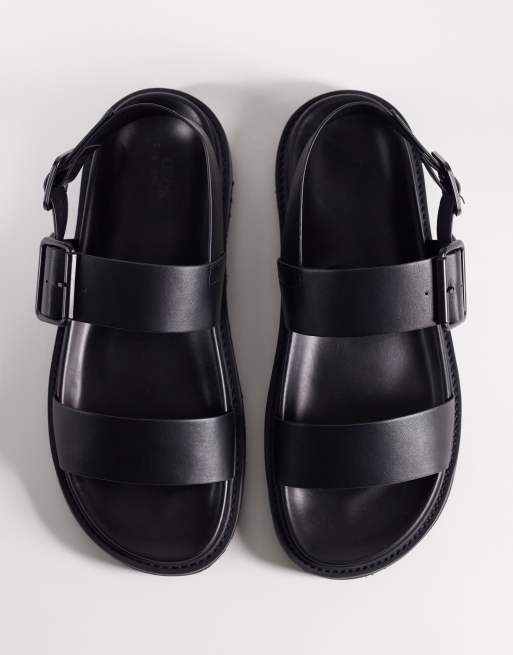 ASOS DESIGN – Sandalen in Schwarz mit drei Riemen und Schnallen, 2 von 4